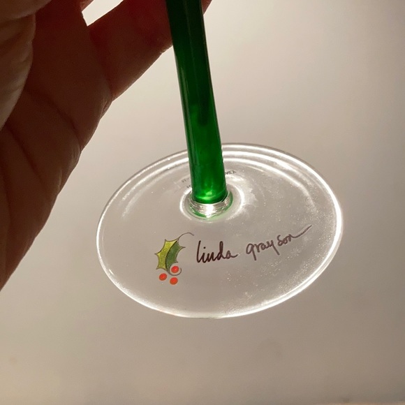 NIB Christmas Wine Glass set w/ festive cork - Picture 7 of 10